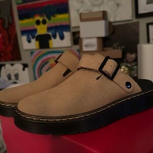 Dr. Martens Tan Suede Clogs